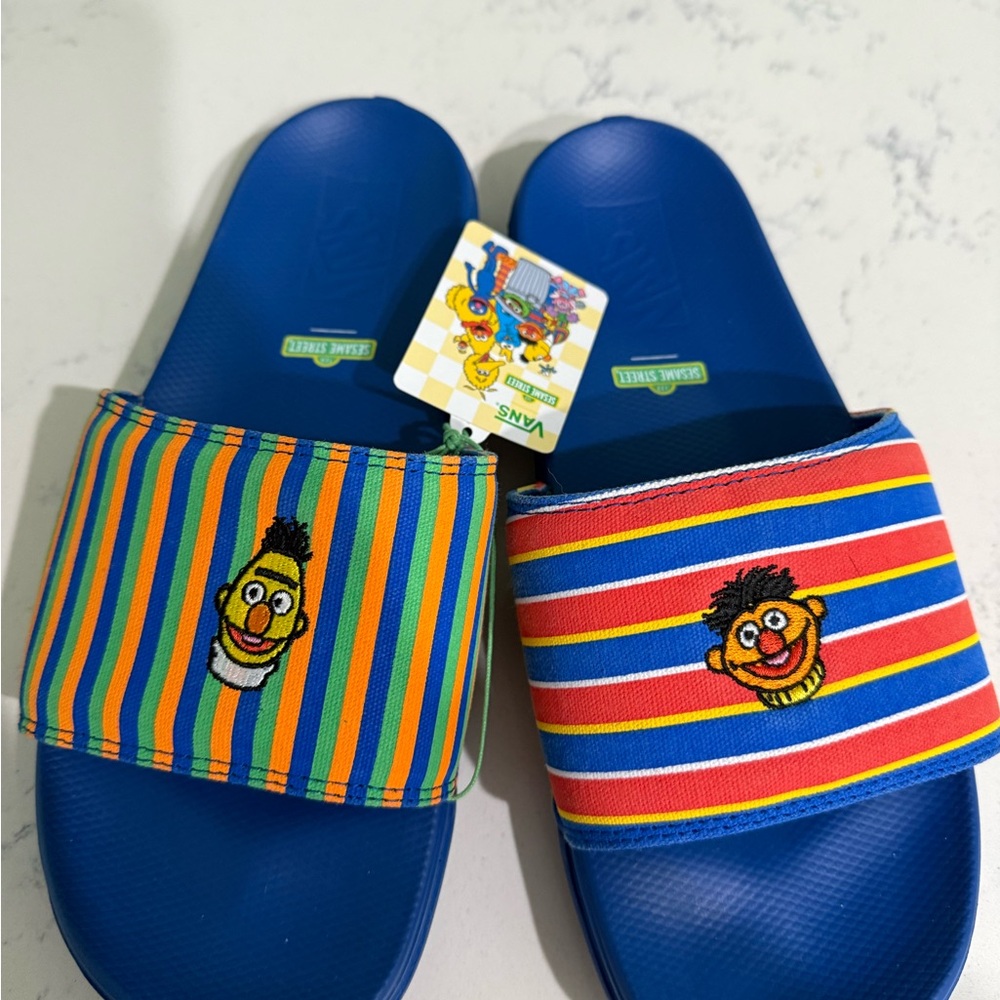 Vans Burt and Ernie Striped Sesame Street Sandals size 11 NWT